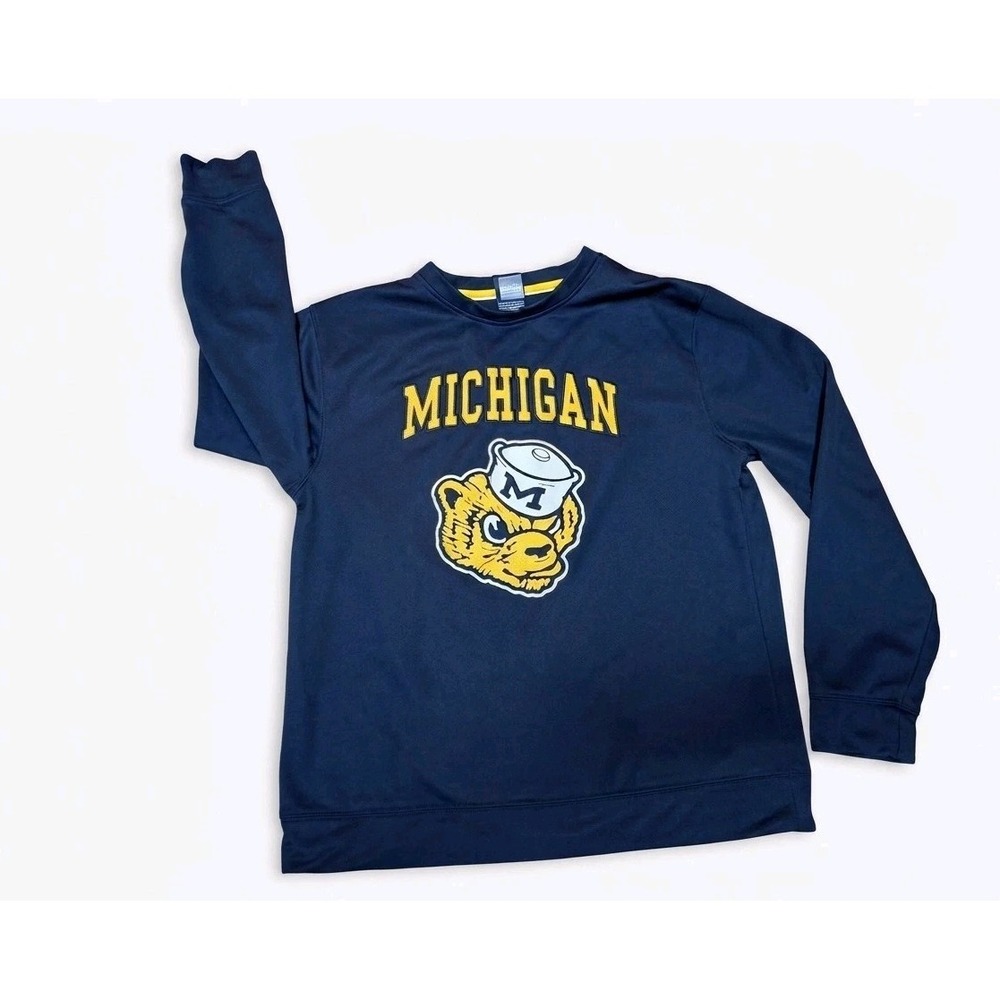 Michigan Wolverines Valiant Men's XL Crewneck Sweatshirt Navy Sailor Bear Mascot